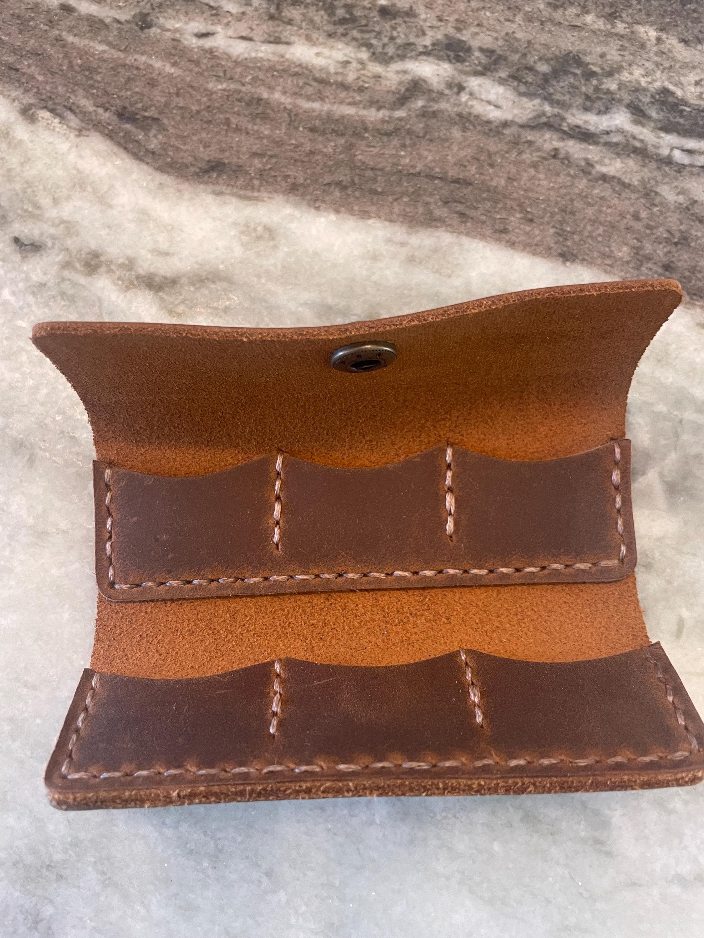 Personalized guitar picks holder, Pick Pouch Case Wallet Holds 6 picks for Guitar Ukulele Musician Gift Brown Leather -113