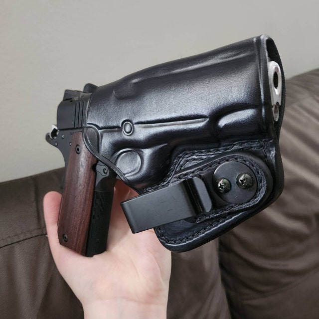 Azula IWB Leather Holster For Kimber Master Carry 1911 (4.25") – Right Hand, Black, Inside Waistband Conceal Carry