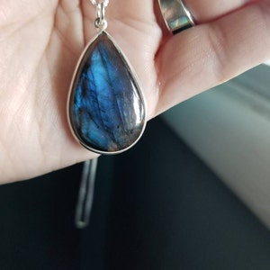 •STRAY• small rainbow moonstone fang + silver necklace (various lengths)
