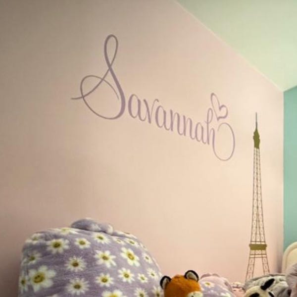 Personalized Name Wall Decal | Custom Girl Name Wall Sticker, Nursery ...