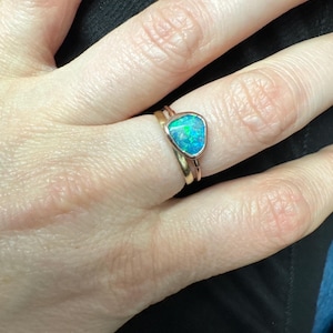 Customer photo, Raw Australian Opal Ring
