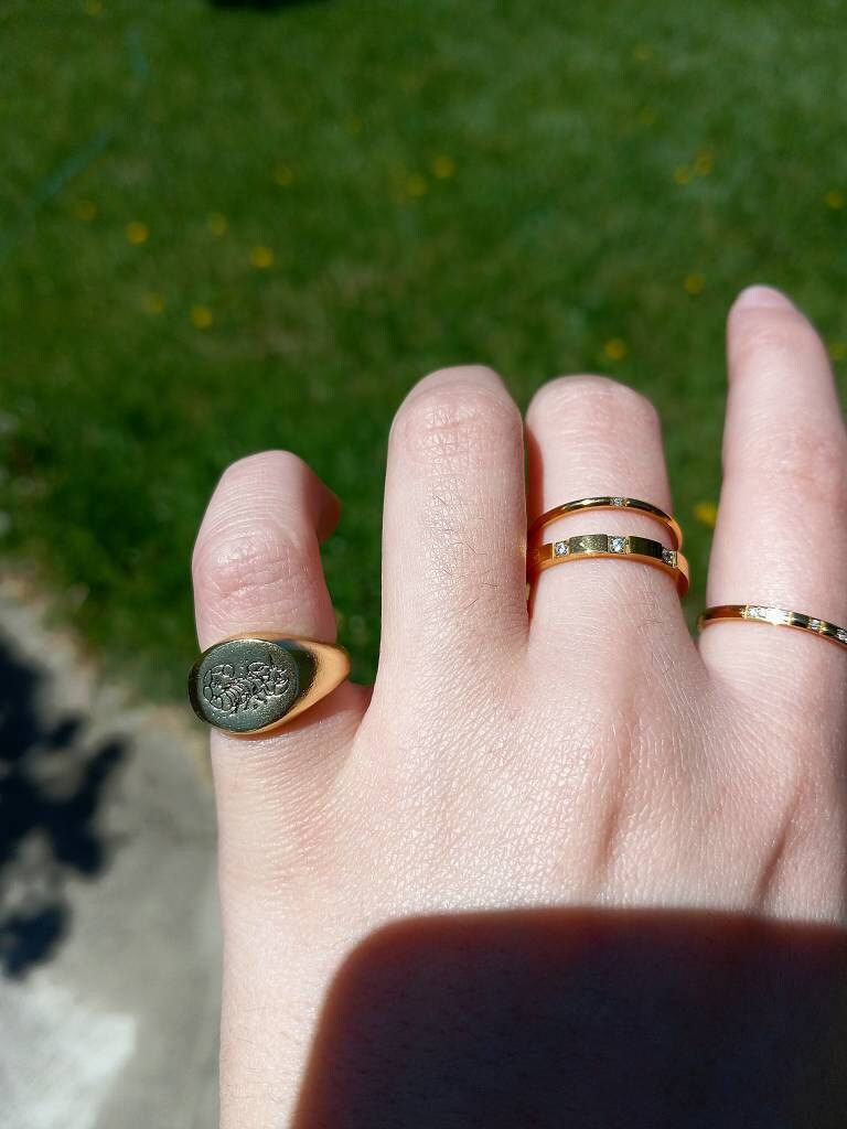 Custom Zodiac Signet Ring by Caitlyn Minimalist • Personalized Chunky Statement Ring • Celestial Jewelry • Best Friend Gift • RM77