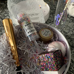 Birthday Gifts for Her Birthday Gift White Confetti Happy Birthday Birthday  Gift Box Birthday Box Birthday for Her Custom Gift 