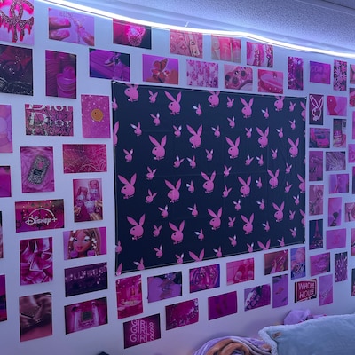 100pcs Hot Pink Collage Kit, Pink Wall Collage, Baddie Aesthetic ...