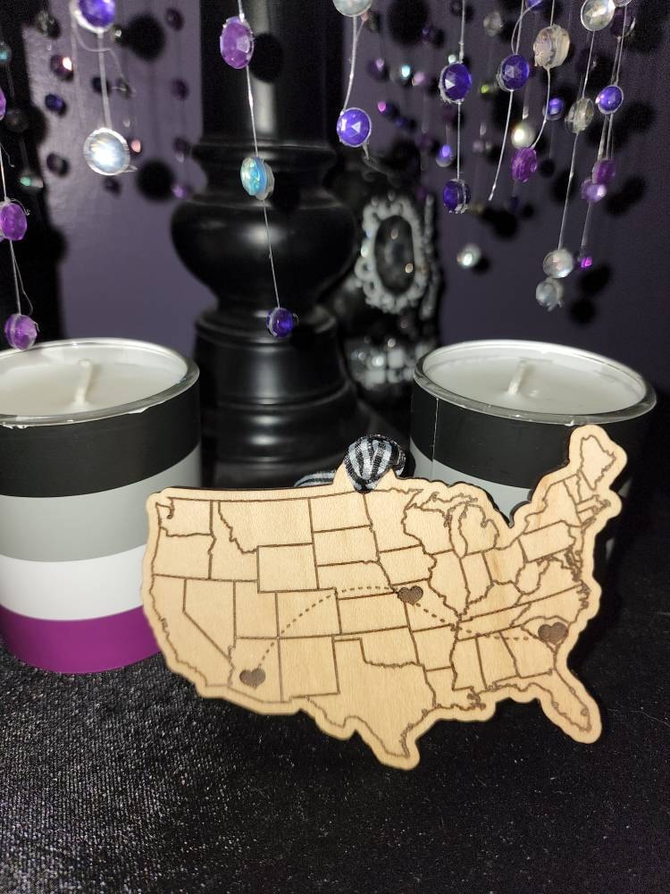 Long distance wooden ornament, Pick your states