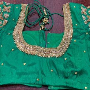 Pure Pattu Peacock Inspired Maggam Blouse With Antique Zardozi Work ...