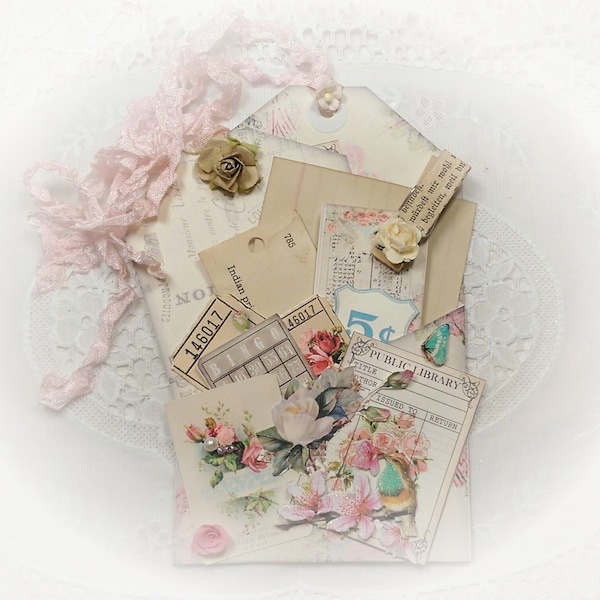 Pocket Tags, Loaded Envelope, Junk Journal Kit, Printable Ephemera ...
