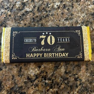 EDITABLE 50th Birthday Chocolate Candy Bar Wrapper - Etsy