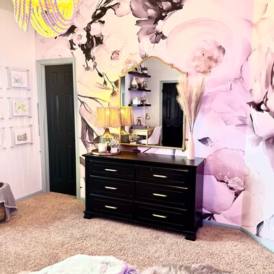 Botanical Wallpaper Beige Wallpaper Floral Wall Mural - Etsy