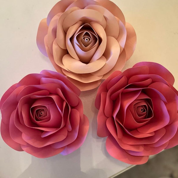 PDF A4 Large Rose Paper Flower Template 36 . Printable Template. Pdf ...