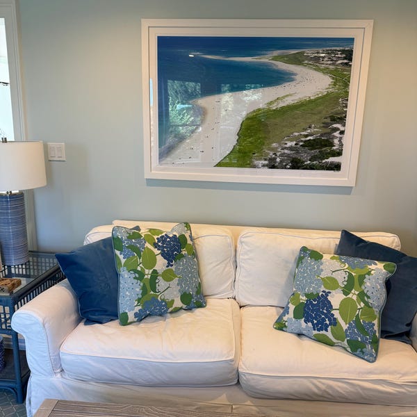 Bleecker Spark Orange Pillow Cover W/ivory Linen Reverse Schumacher