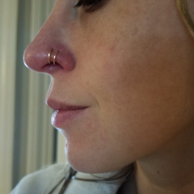 Double nose hotsell ring male