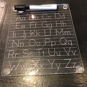 Acrylic ABC Dry Erase Letter Tracing Board Kids Homeschool Alphabet SVG ...
