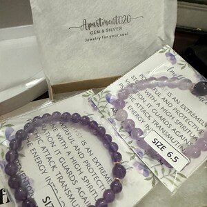 8mm Lavender Amethyst Gemstone Beaded Wrist Bracelet Purple - Etsy