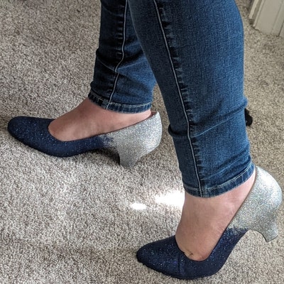 navy sparkle heels
