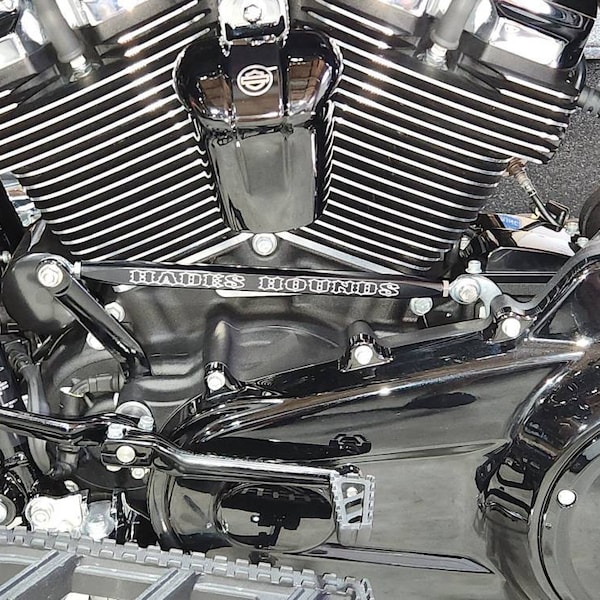 Harley Custom Engraved Shift Linkage Gloss Black, FLH, CNC Cut, Billet ...