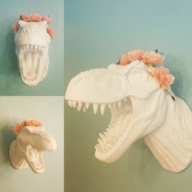 large white resin deer head