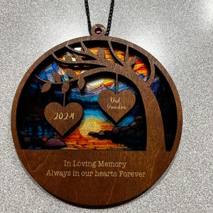The Years May Pass, But Still, You Stay - Memorial Personalized Window Hanging Suncatcher - Sympathy Gift For Family Members