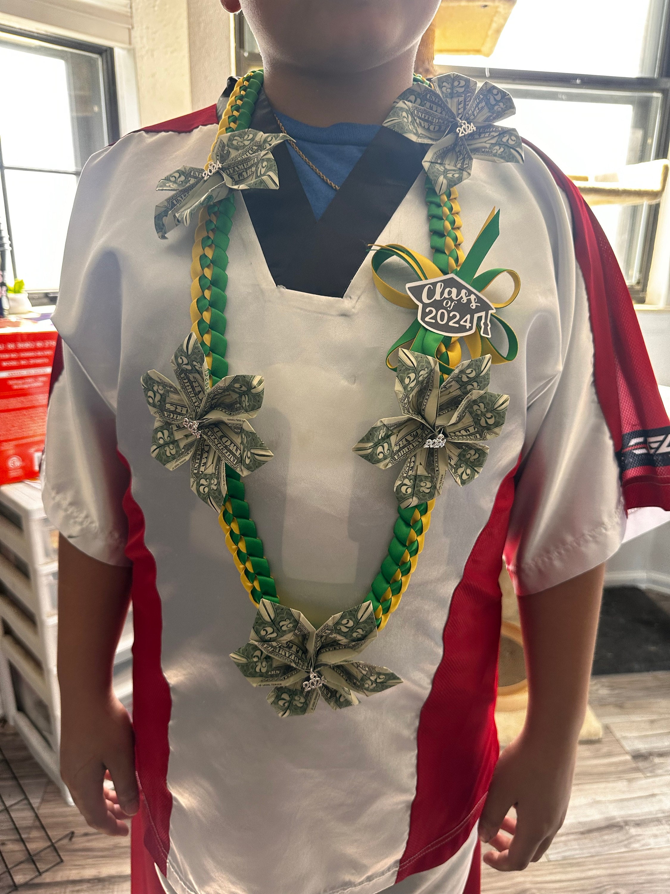 Graduation lei with Class of 2025 bow  | Single Braided Lei || Customized | Graduation gift