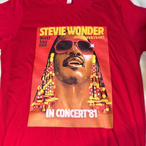 Stevie Wonder Shirt, RARE, Hotter Than July, Concert Poster! Songs