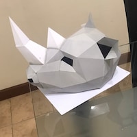 Rhino Mask DIY Paper Mask, Printable Template, Papercraft, 3D Mask ...