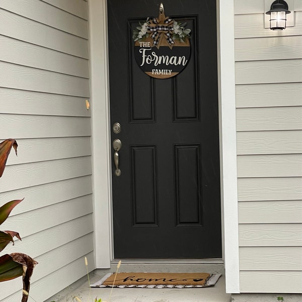 Front Door Decor | Last Name/family | Year Round Wreath | Personalized ...
