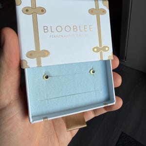Customer photo, Solar Eclipse Stud Earrings
