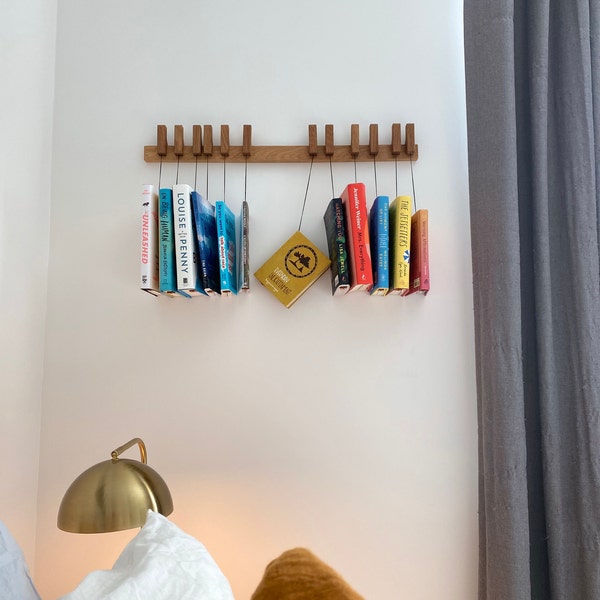 Book Rack in Oak by AGUSTAV / Original Design Floating Bookshelf / Pins ...