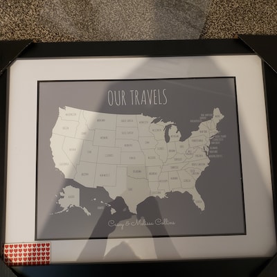 Couples Travel Map to Mark Places You Visit, Gift for Him or Her ...