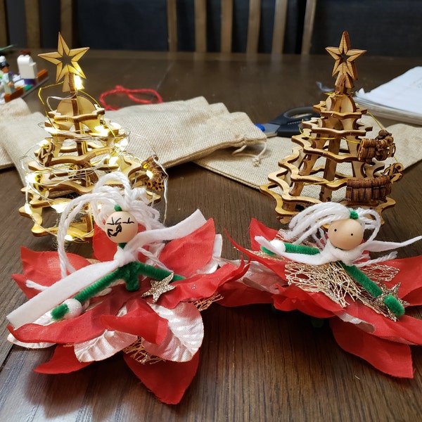 Christmas Tree Kit. Miniature Wooden Desktop Tree Made From a Single ...
