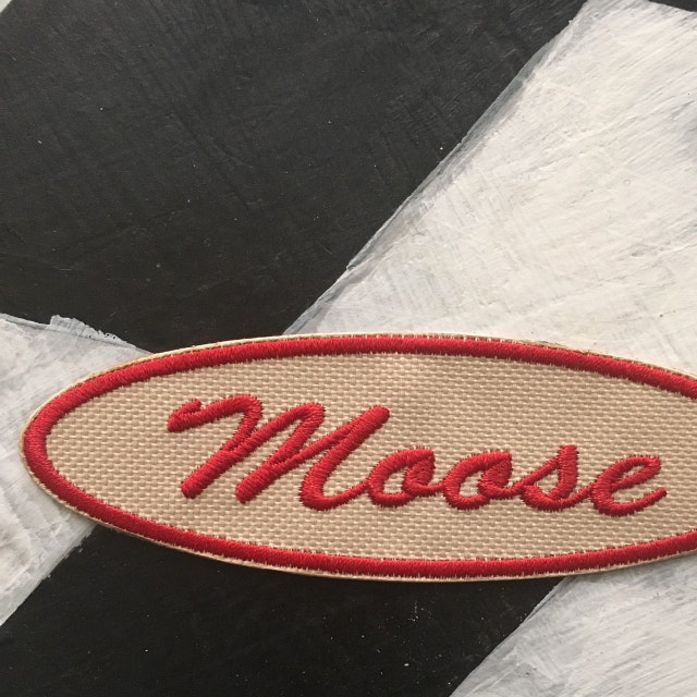 1.5 X 4 Personalized Oval Name Patch - Iron on or with VELCRO® Brand F –  Bull Shoals Embroidery
