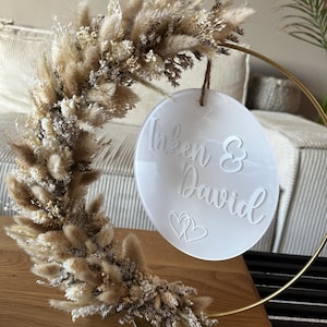 Trockenblumenkranz mit Acrylglasscheibe, Stehkranz als ...