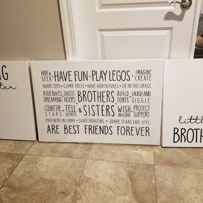 Little Brother Big Sister Printable Art, Set of 3 Posters, Siblings Print, Playroom Wall Art ...