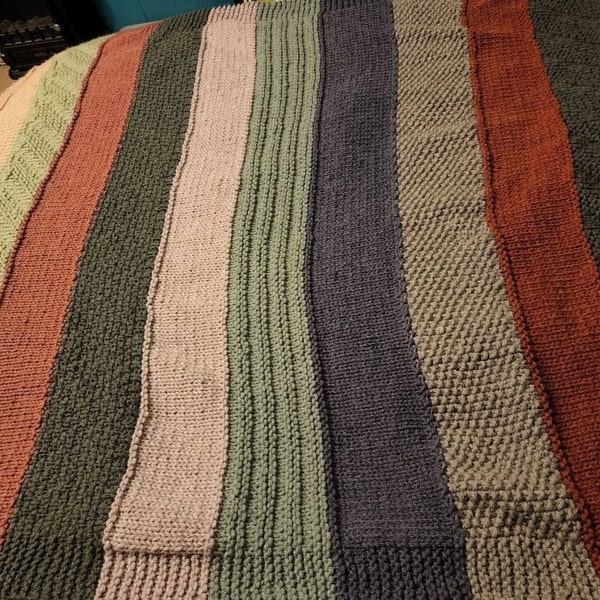 Sampler Striped Blanket Knitting Pattern, Rocky Mountain Sampler Throw ...