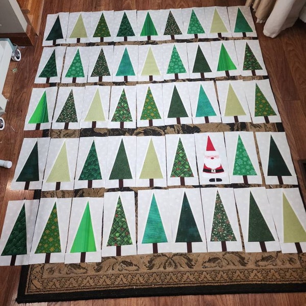 Tree Quilt Kit Santa in the Trees Quilt Kit - Etsy