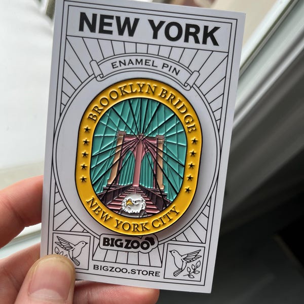 New York Travel Enamel Pins - Brooklyn Bridge Pin, New York Gift, New ...