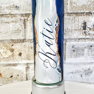 20 Oz Skinny Tumbler Blue Silver Agate Wrap Tapered Straight Template ...