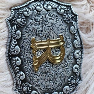 Monogram Belt Buckle A-Z, Western Initial Letter Buckle  display picture 3