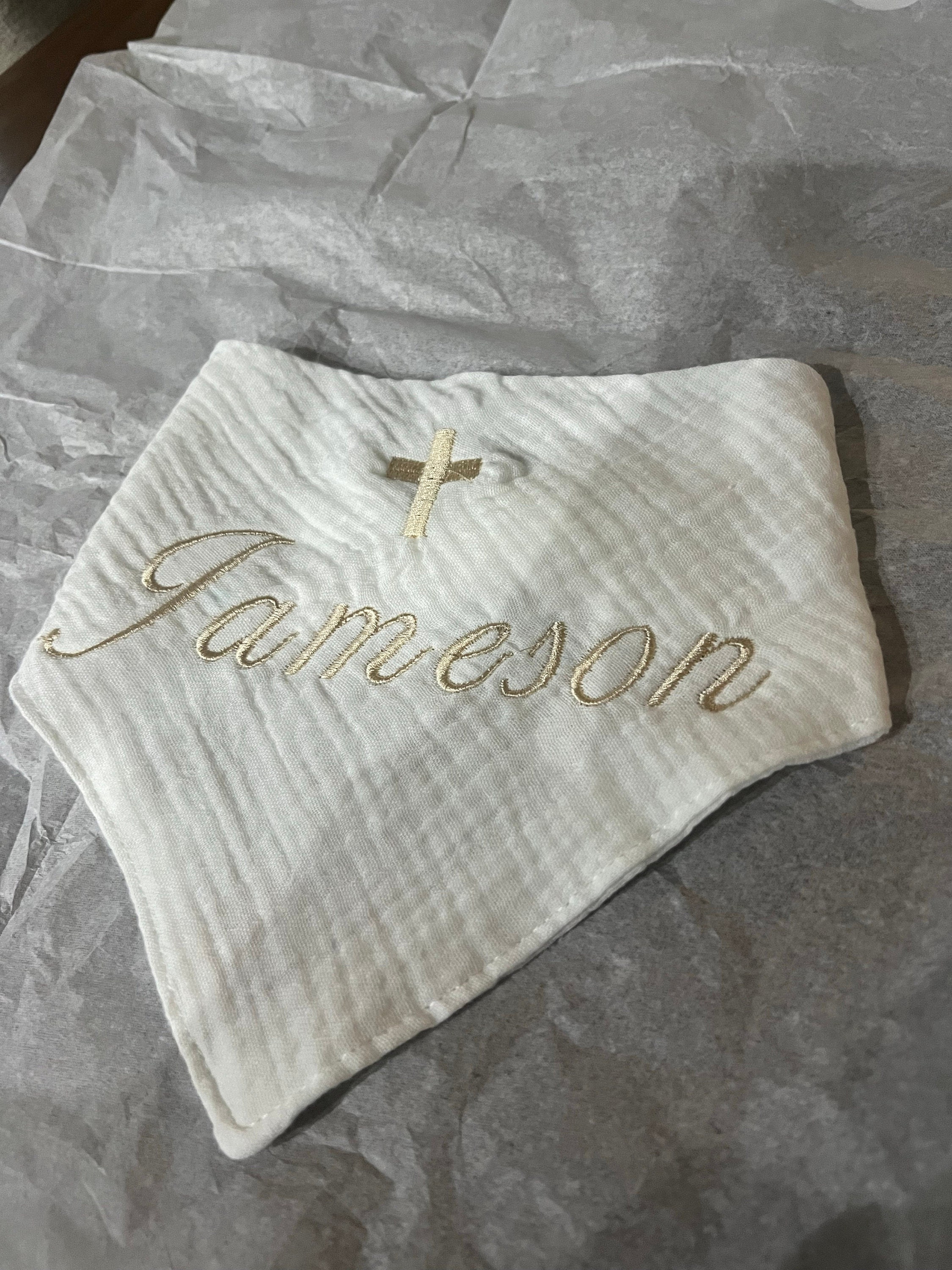 Personalized Baptism Bib - Thoughtful Baby Baptism Gift, Christening Keepsake, Christian Baptism Bib, Unique Baptismal Gift-Custom Bib