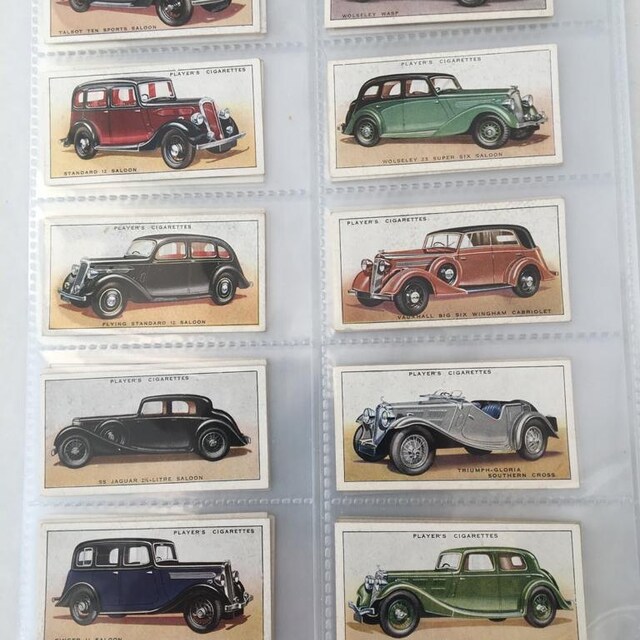 C1936 MOTOR CARS (A Series) Complete Set of 50x Original Cigarette / Tobacco  Cards - by John Player