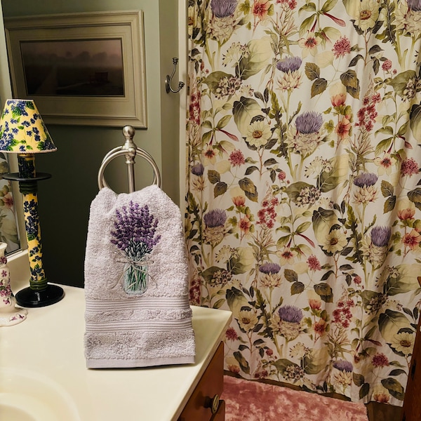 Embroidered Hand Towel, Wildflowers, Cream Colored Hand Towel, 16 X 29 ...