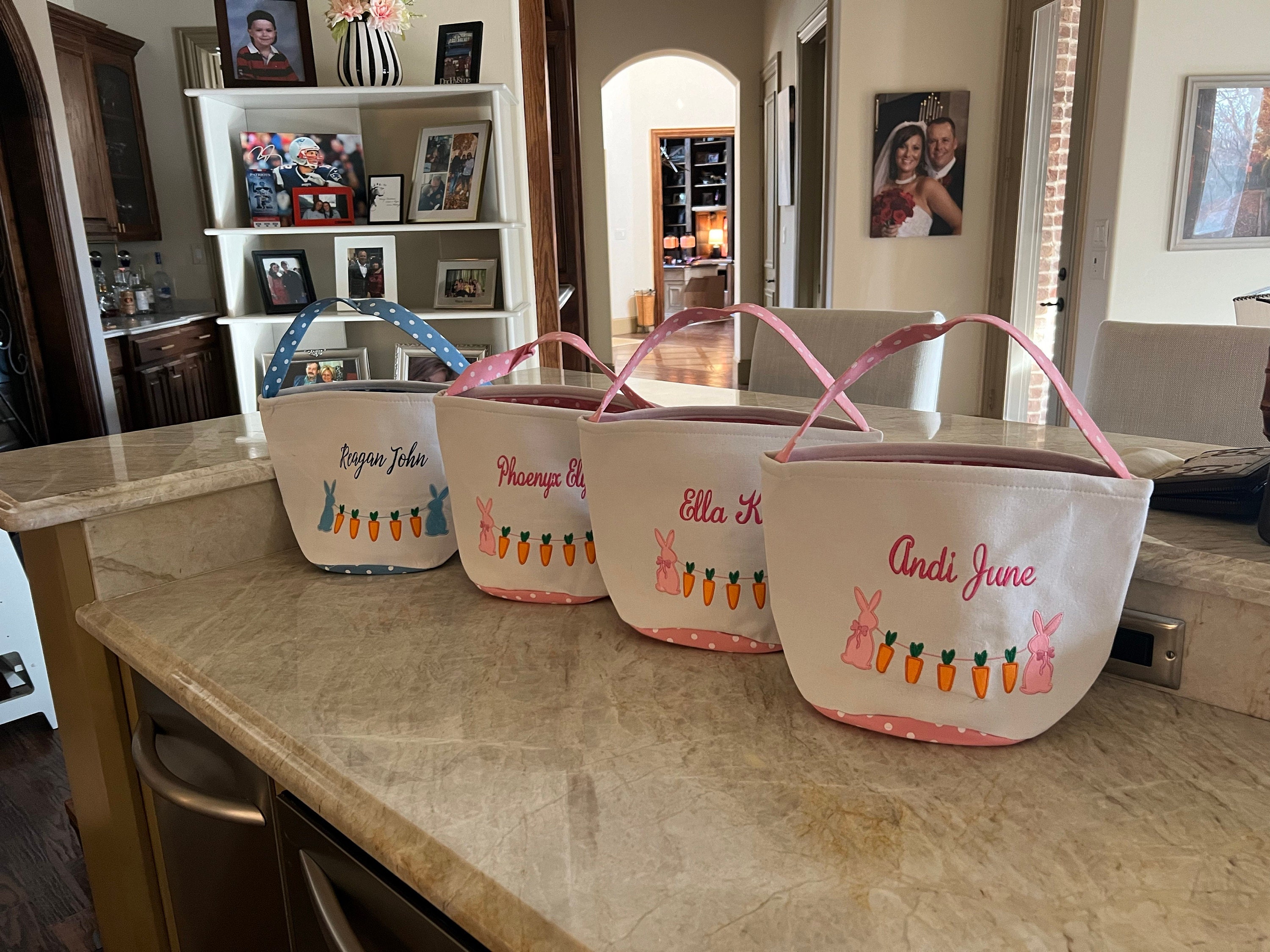 Easter basket, Personalized Easter Basket, monogram easter basket, girls basket, boys basket, girls easter basket, embroidered, rabbit