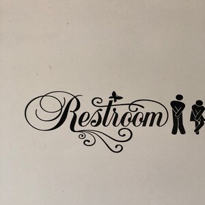 Bathroom Toilet Door Sign Art Vinyl Home Decor Wall Sticker Bathroom Wall Decal I.84692573