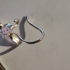 Sterling Silver Pink Butterfly Earrings for Girls Rose Dangle - Etsy