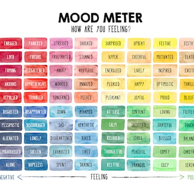 Mood Meter Digital Poster Print Feelings Thermometer Zones - Etsy