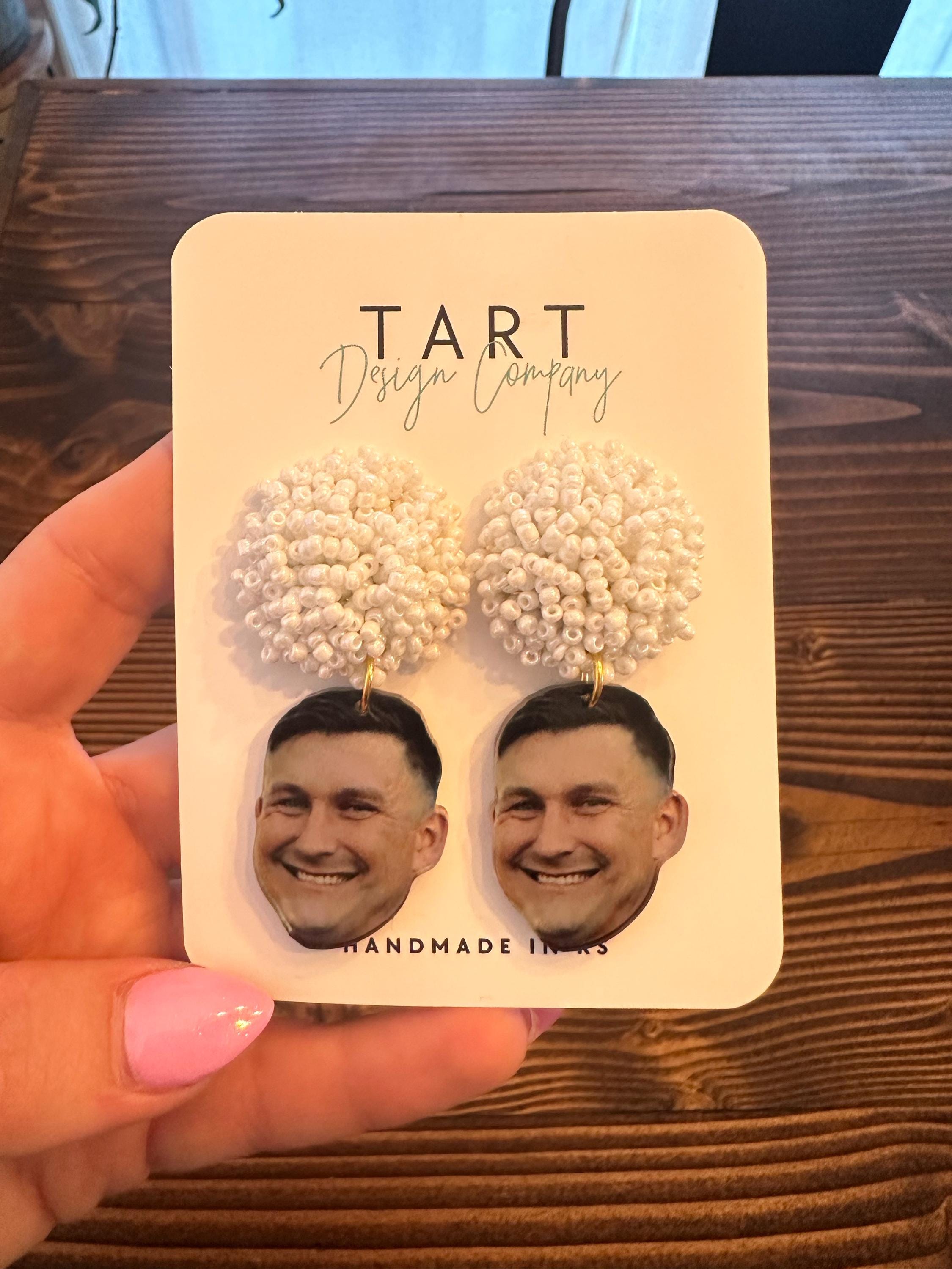 Fiancé Earrings / Custom face earrings Wedding / Gift for Bride to Be / Bachelorette Earrings
