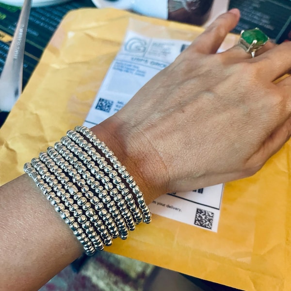 BLACK SPARKLE STRETCH BRACELET STACK main image 1