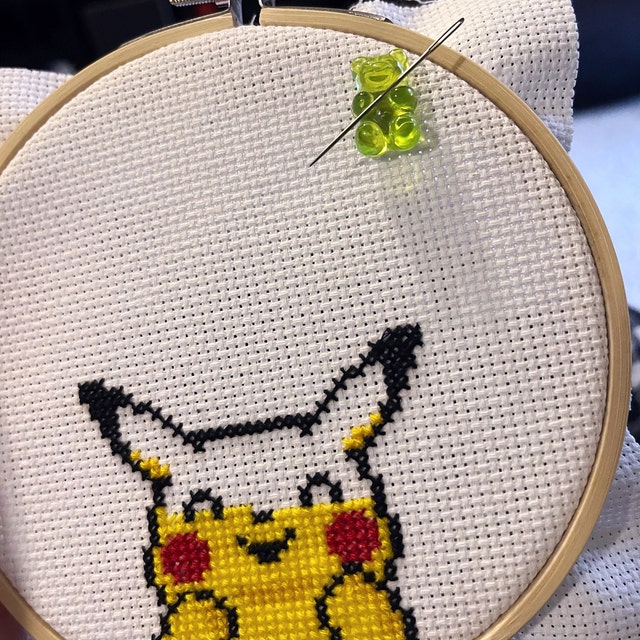 I did a second pikachu cross stitch based on a pokemon yellow