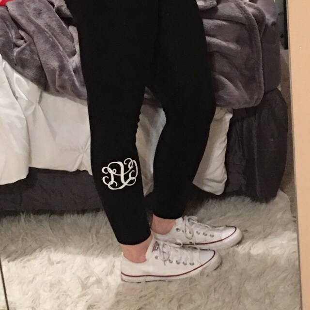 Monogrammed leggings Personalized Leggings Monogrammed Etsy