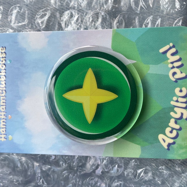 Paper Video Game Acrylic Badge Pins - Pretty Lucky Close Paper Video Game Acrylic Badge Pins - Pretty Lucky Close